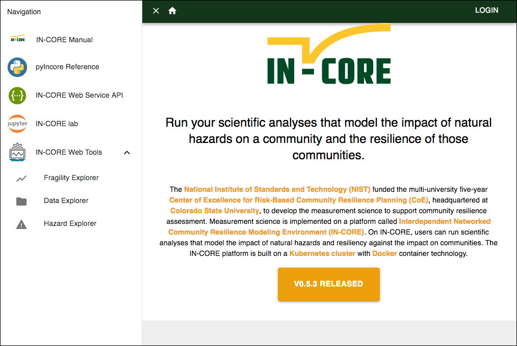 IN-CORE Web Tools.